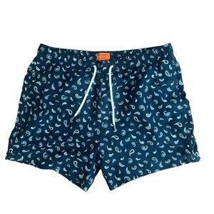 🩳 Superdry Studios Men’s Paisley‎ Swim Shorts — Navy  Medium